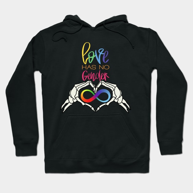 Love Has No Gender Rainbow Infinity Skeleton Hoodie by TheMavenMedium